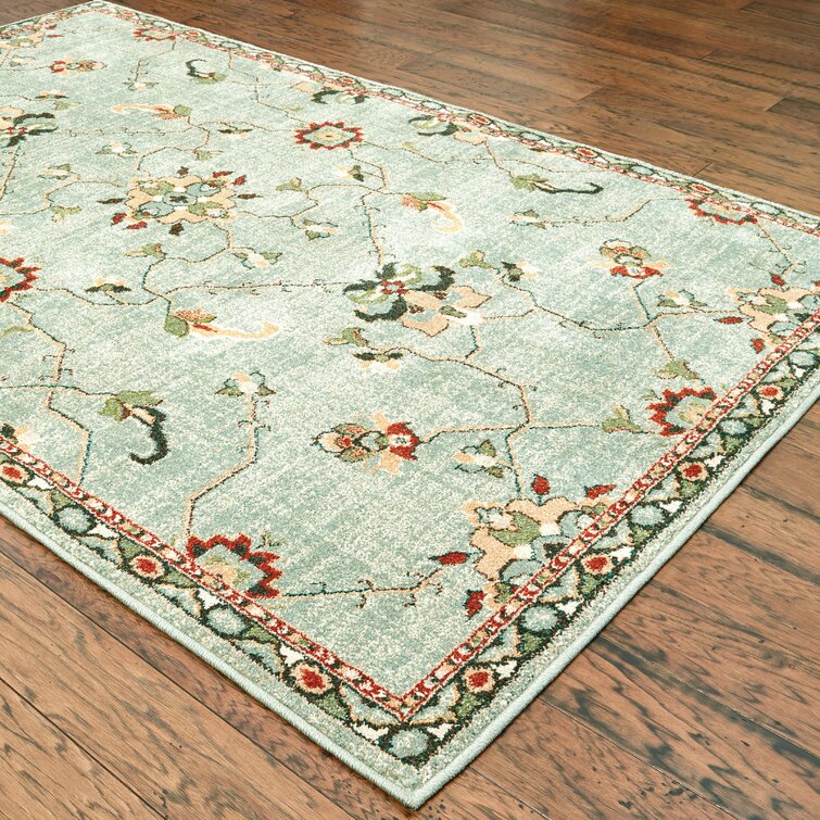 Alcott Hill® Gainey Floral Mint Green Area Rug & Reviews | Wayfair